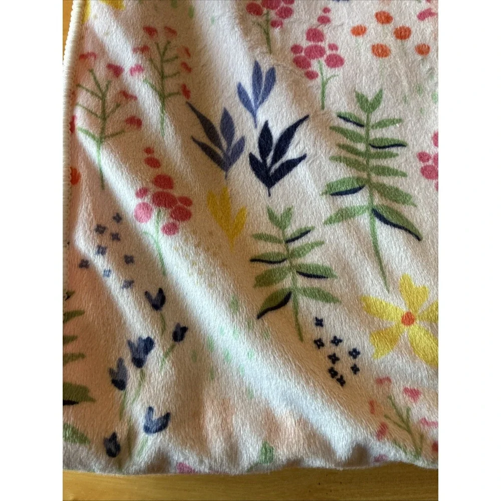 Cloud Island Wild Flower Floral Pink Sherpa Baby Blanket Security Lovey